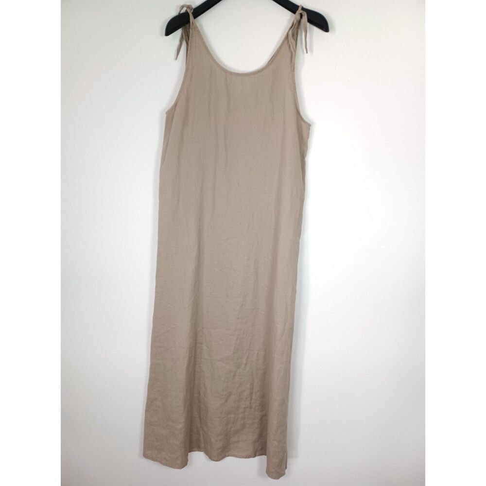 Lintico Linen‎ Shoulder-tie Dress Small Beach Lagenlook Effortless Minimalist